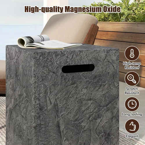 Miniatura 7 de Tangkula Mesa de cubierta de tanque de propano, cubierta de almacenamiento para tanque de gas al aire libre con almohadilla ajustable para los pies