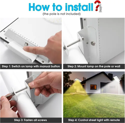 Miniatura 9 de Sensor de movimiento solar de luz de calle SunBonar, impermeable IP65 para entrada 3000K/6000K,3 Work Modes,Dimmable,Time Setting, Solar Flood