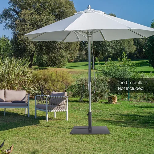 Miniatura 3 de HAPPYGRILL Base de sombrilla de patio de 20 pulgadas, soporte cuadrado de 35 libras para sombrilla de mercado al aire libre con 4 almohadillas