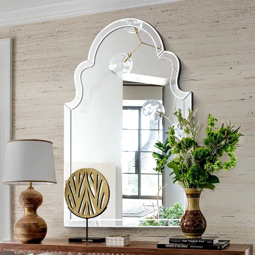 Espejo decorativo de pared, espejo de acento moderno para sala de estar, escritorio de entrada, comedor