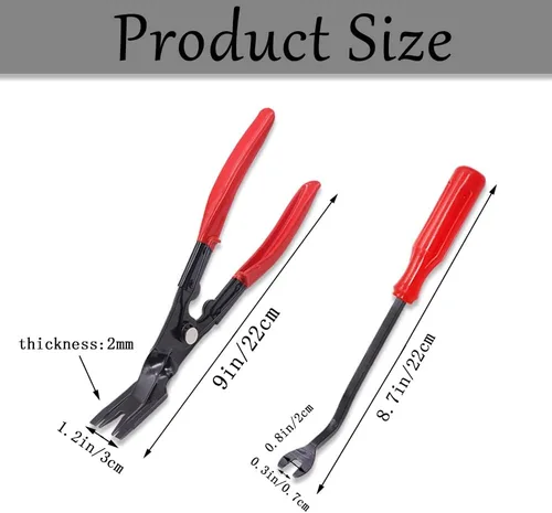 Miniatura 2 de Herramienta de extracción de clip rojo, 2 piezas, sujetador de alicates, herramienta de extracción de ajuste automático, herramienta de palanca