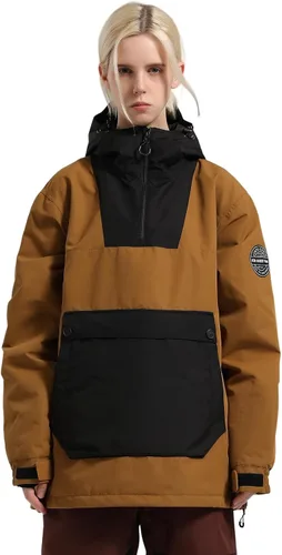 Miniatura 14 de GSOU SNOW - Chaqueta de esquí para mujer, abrigo de nieve, impermeable, cortavientos, chaqueta de snowboard, aislada, cálida, para invierno