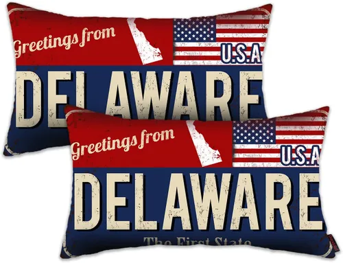 Miniatura 31 de Juego de 2 fundas de almohada de Florida de 12 x 20 pulgadas, decoración de recuerdo de Florida, funda de almohada lumbar con diseño de bandera