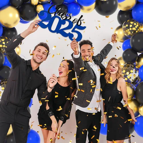 Miniatura 2 de Kit de arco de guirnalda de globos azul real, negro y dorado, globos azules y negros, globos metálicos dorados, globos de videojuegos para hombres