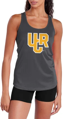 Miniatura 313 de Camiseta deportiva sin mangas oficial de la NCAA Collegiate para mujer, con espalda cruzada, logotipo primario, colección carbón