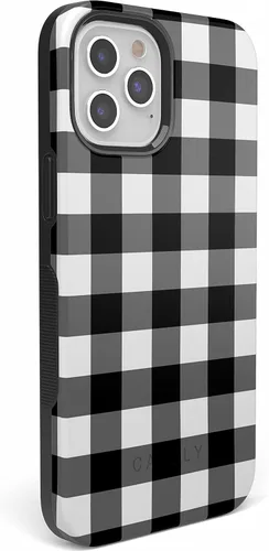 Miniatura 2 de Casely Funda para iPhone 12 Pro Max Compatible con MagSafe Check Me Out Funda a cuadros de tablero de ajedrez