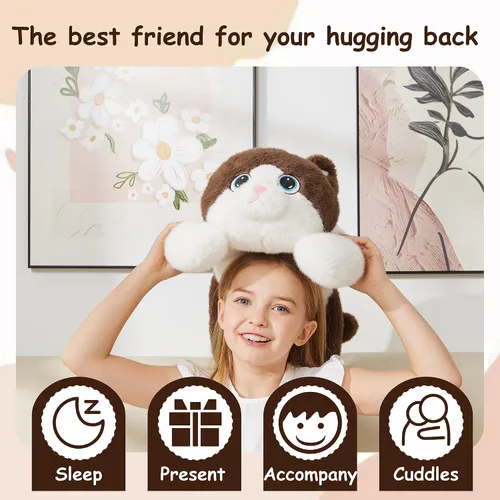 Miniatura 7 de GILFWM Animales de peluche con peso de gato - 21.3" Almohada de juguete linda, regalos de peluche para niños, niñas y adultos, 3 lbs, felpa suave