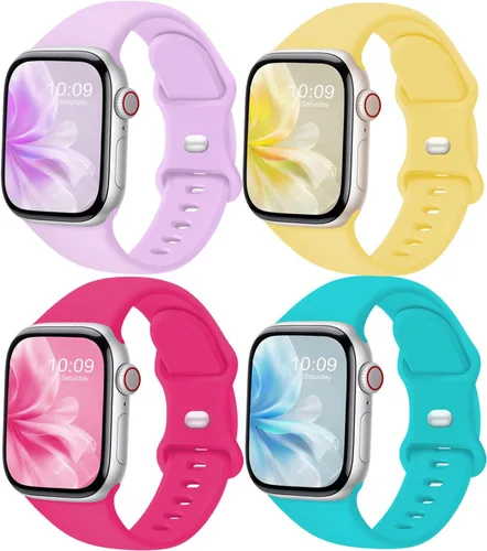 Banda deportiva compatible con Apple Watch de 38, 40, 41, 42, 44, 45, 46 y 49 mm, unisex, correa de repuesto de silicona suave para iWatch, Series