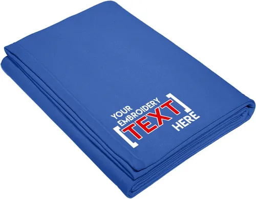 Miniatura 22 de Printualist Manta de forro polar personalizada, jaspeado atlético, añade tu nombre bordado, manta de recuerdo personalizada para inauguración
