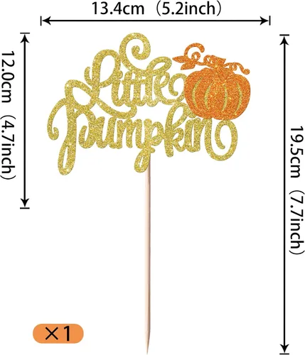 Miniatura 2 de 1 paquete de decoración de pastel de calabaza con purpurina con tema de otoño para pastel de calabaza pequeña, decoración de pastel de cosecha