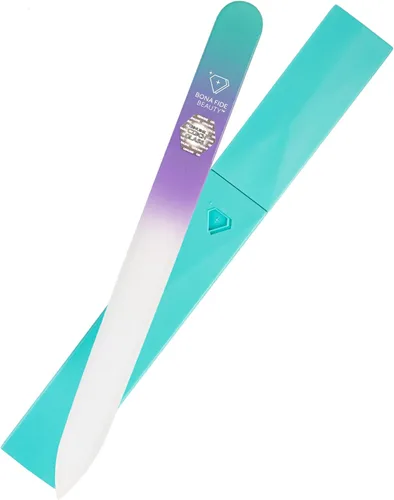 Miniatura 12 de Bona Fide Beauty Lima de uñas de vidrio con estuche (Aguamarina) - 1 pieza Regalos lujosos para mujeres, lima de uñas grabada de cristal para uñas