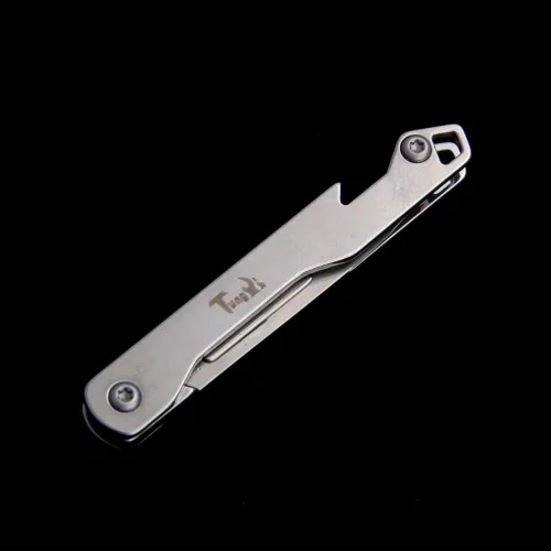 Miniatura 7 de Cuchillo plegable de bolsillo diario con llavero y 10 cuchillas reemplazables de cambio rápido, ultra compacto y ligero (acero inoxidable)