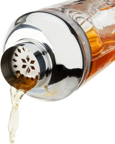 Miniatura 9 de Viski Admiral - Coctelera para cócteles fríos, Margarita, Whisky Sour, vaso de cristal cortado con tapa de acero inoxidable y colador, elegante