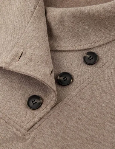 Miniatura 4 de Timeson - Sudadera tipo túnica de manga larga con solapa y botones para mujer