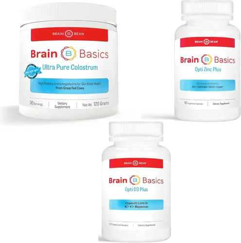 Miniatura 7 de Brain Basics Calostro ultra puro, 4000 mg por porción, mínimo 25% de anticuerpos IgG, salud intestino-cerebro-inmune, cabello y piel brillantes.