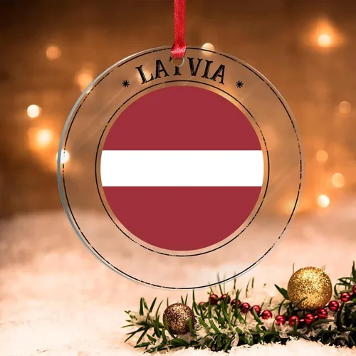 Miniatura 10 de Adornos de Navidad de Kazajstán, bandera de Kazajstán, recuerdo de Navidad, adornos de Navidad acrílicos, bandera nacional, recuerdo de país
