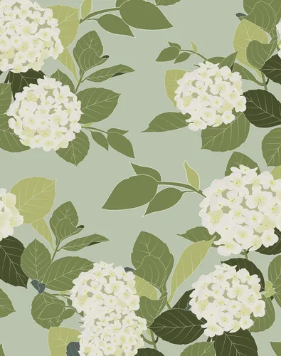 Miniatura 10 de Papel tapiz floral despegar y pegar autoadhesivo de hortensias, papel de pared estilo campo francés color crema, papel tapiz adhesivo