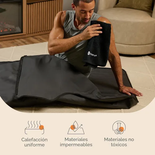 Miniatura 6 de Manta de sauna infrarroja LifePro para desintoxicación y relajación – Sauna portátil de infrarrojos lejanos para el hogar para desintoxicación