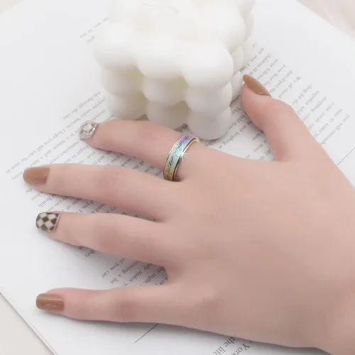 Miniatura 2 de Anillo Inicial Giratoria de Ansiedad para Mujeres Anillo de Ansiedad para Mujeres y Hombres Anillo de Pulgar para Hombres Anillo Giratoria de Plata