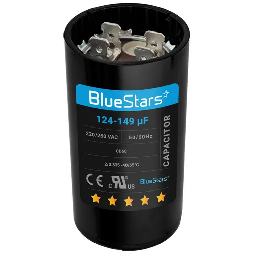 Miniatura 28 de [[Listado UL] BlueStars 108-130 uF MFD 110-125 VCA voltios ±20% 50/60 Hz CD60 Condensador de arranque redondo AC Pieza de repuesto eléctrico
