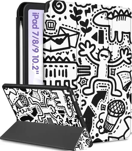Miniatura 12 de Uppuppy para iPad 9ª/8ª/7ª Generación Funda de 10.2 Pulgadas para Niñas Lindas Mujeres Folio Smart Cover con Soporte para Lápices Diseño de Labios