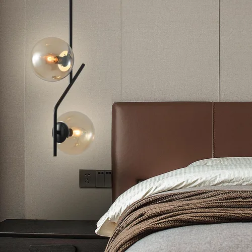 Miniatura 4 de SeeU Lámpara colgante de iluminación con pantalla de vidrio ámbar lámpara colgante de mediados de siglo, lámpara moderna para isla de cocina