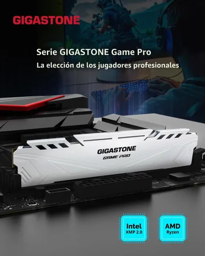 Miniatura 2 de 【DDR4 RAM】 GIGASTONE Game PRO Kit de 32 GB (2 x 16 GB) DDR4 3200 MHz PC4-25600 CL 16-18-18-40 Intel XMP 2.0 AMD Ryzen 1.35V UDIMM 288 Pin sin búfer