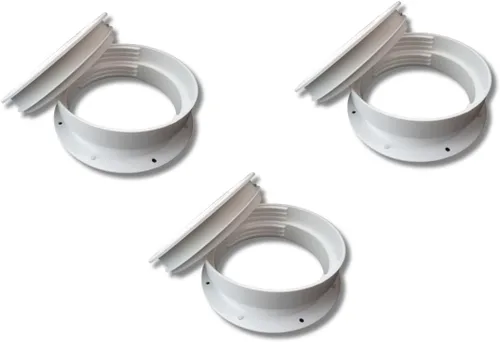 Conector de montaje en pared de doble tamaño para ventilación portátil de CA, compatible con manguera de 6 y 6.5 pulgadas, blanco, enchufe de
