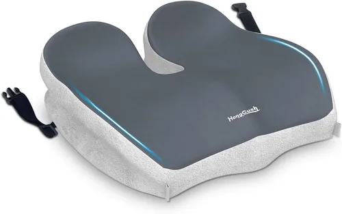 Cojín de asiento extra grueso de espuma viscoelástica de alta calidad para silla de oficina y automóvil, alivio del dolor para ciática y coxis,