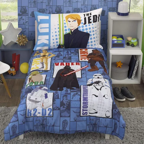Miniatura 17 de Disney Mickey Mouse y sus amigos - Juego de cama para niños pequeños de 4 piezas - Sábanas ajustadas, funda de almohada, sábana encimera y edredón
