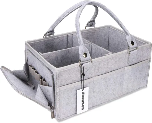 XUANGUO Organizador de Pañales para Bebé con Asa - Cesta de Almacenamiento de Guardería Neutral por Género - Bolsa de Mano Portátil - Organizador