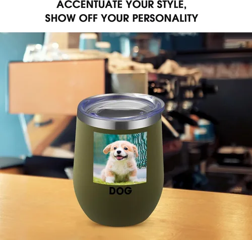 Miniatura 4 de Vaso de vino personalizado con impresión en Estados Unidos, taza de café personalizada de viaje de acero inoxidable con tapa y pajita, taza aislada