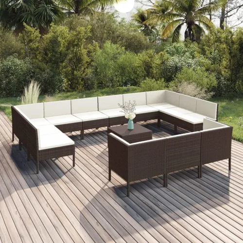 Miniatura 10 de Juego de salón de patio de 9 piezas con cojines, sofá al aire libre, juego de bar de patio, muebles modernos de exterior, banco de comedor