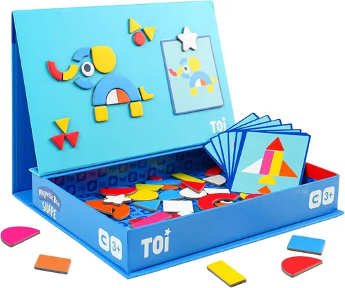 Toi Juguetes magnéticos para niños, cajas de rompecabezas magnéticas con tablero de juego para niños de 3 a 8 años, juguete de mesa preescolar para