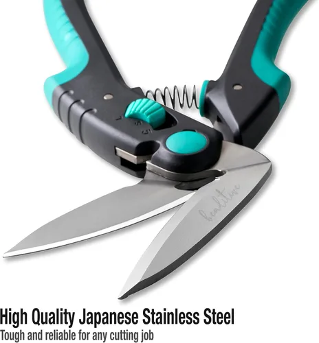Miniatura 5 de Beaditive Tijeras de artesanía en ángulo multiusos de 10 pulgadas, acero inoxidable japonés, hoja dentada, tijeras industriales para telas gruesas