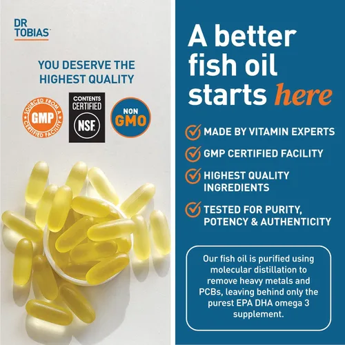 Miniatura 6 de Dr. Tobias Aceite de pescado Omega 3 y multivitamínico para adultos incluye probióticos y enzimas a base de plantas que promueven la salud general