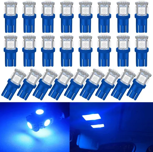 Miniatura 16 de Paquete de 25 bombillas LED 194, bombillas LED T10 súper brillantes, bombillas 2825 5050 Chipset 5-SMD, W5W 168 bombillas LED de repuesto para Rojo