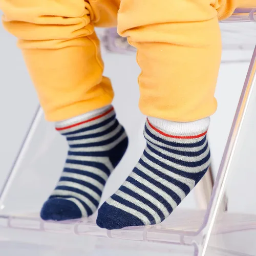Miniatura 5 de Sosenfer Calcetines antideslizantes para niños pequeños con pinzas, 5-10 pares de calcetines antideslizantes para bebés de 1 a 7 años, hechos