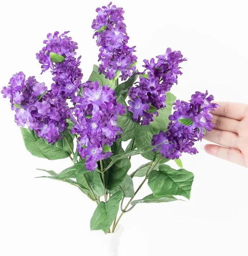 Miniatura 4 de Factory Direct Craft Arbusto lila artificial morado para arreglos florales de seda y exhibiciones de primavera (19 pulgadas)