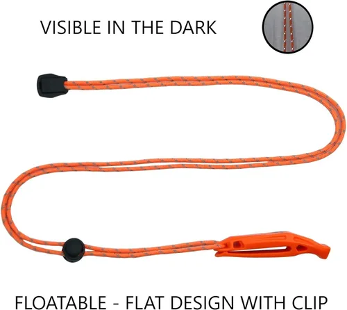 Miniatura 11 de LuxoGear Silbatos de emergencia con cordón de seguridad, silbato de supervivencia, para kayak, chaleco salvavidas, chaqueta, barco, pesca, barco