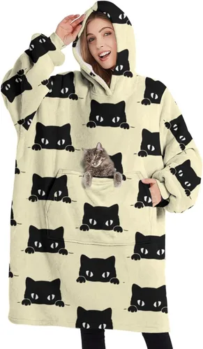 Miniatura 27 de Wearable Oversized Blanket,Sherpa Blanket Hoodie with Super Pockets,Super Warm Fuzzy Pullover for Women & Men