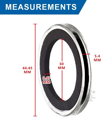 Miniatura 6 de 1 contenedor de almacenamiento para monedas Airtite y 20 anillos negros de 1.181 in Air-Tite para monedas sentadas Franklin Kennedy medio dólar