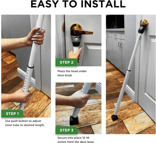 Miniatura 4 de Barra de seguridad para puerta corredera, bloqueo de puerta 2 en 1 ajustable, tope de puerta de seguridad – 40 ajustes diferentes, por Guard Dog