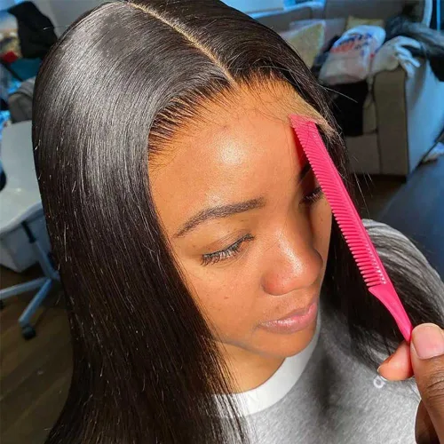 Miniatura 4 de Cierre frontal de encaje HD de 13 x 4 pulgadas, cabello humano lacio con encaje frontal de 10 pulgadas, cabello virgen brasileño 100% sin procesar