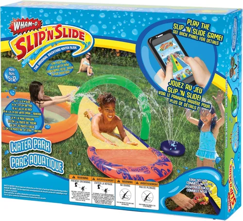 Miniatura 2 de Wham-O Slip n' Slide 3 en 1 Splash Park de 16 pies con piscina infantil y aspersores - Los mejores juguetes de jardín al aire libre, juguetes