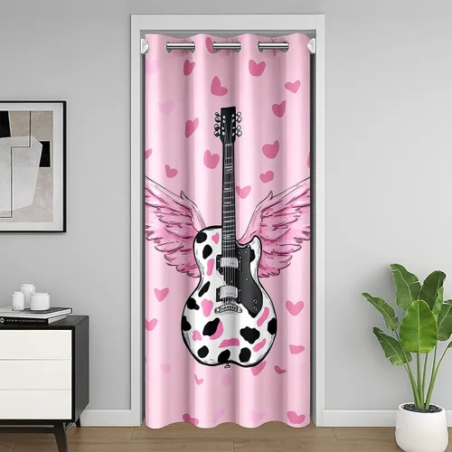 Miniatura 22 de Castle Fairy Cowboy Boots Door Curtain for Doorways Privacy Bohemia Musical Guitar Doorway Curtain Western Rustic Cowgirl All Season Blackout