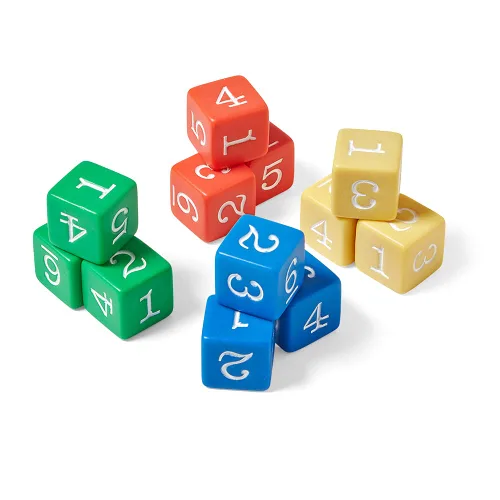 Miniatura 4 de hand2mind Dados de plástico con números de color de 3/4 pulgadas (juego de 12)