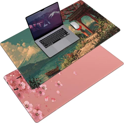 Miniatura 10 de AQQA Alfombrilla grande para mouse (35 x 17 pulgadas), extendida XXXL con base de goma antideslizante, líneas de mapa topográfico de fondo, contorno