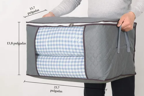 Miniatura 2 de combocube 3 bolsas de almacenamiento con cremallera para clóset King, almohada, edredón, ropa de cama, ropa, organizadores de mantas con ventana 3