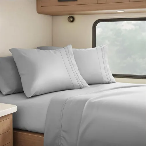 Miniatura 70 de Clara Clark - Juego de sábanas King con Flex Top, 6 piezas - Sábanas de lujo para cama King con cabeza dividida, juego de cama súper suave, King